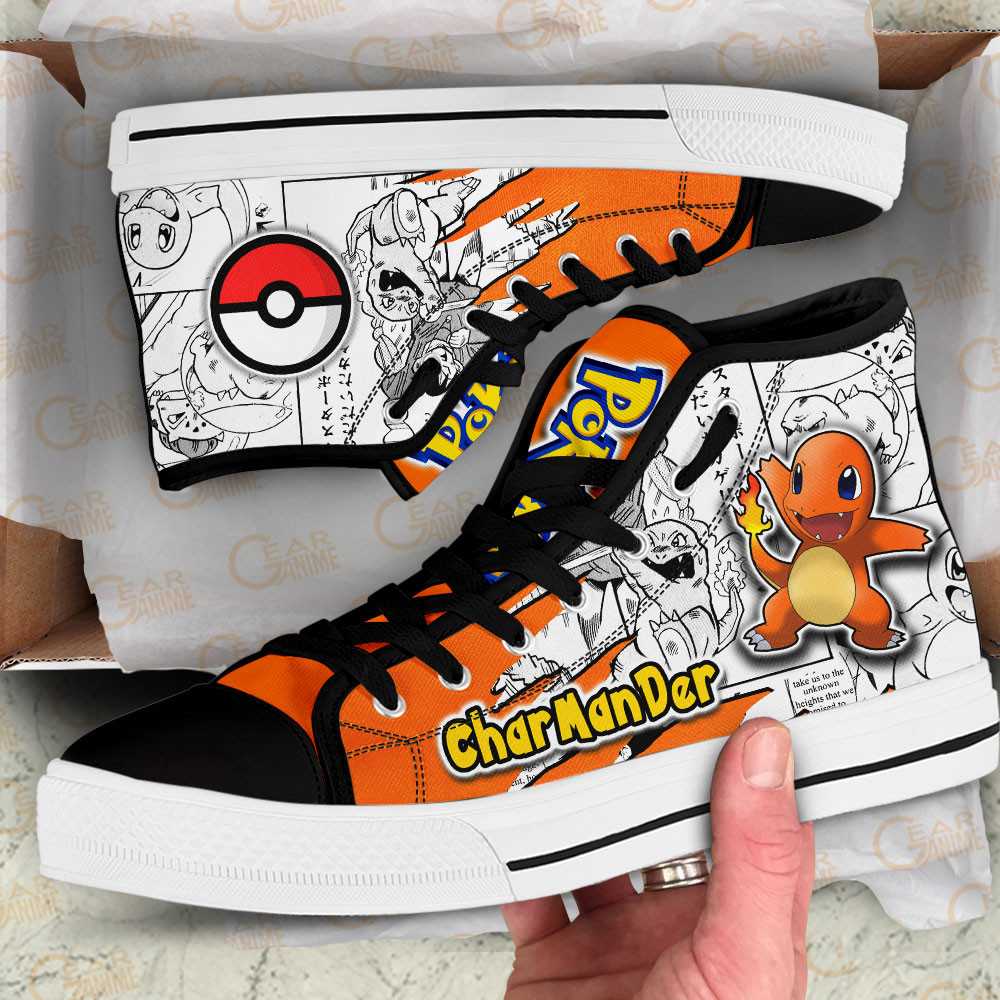 Charmander High Top Shoes Custom Pokemon Anime Sneakers Mix Manga