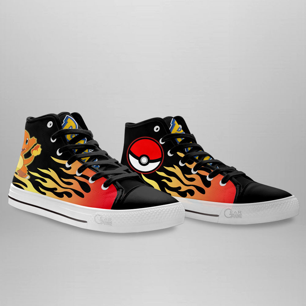 Charmander High Top Shoes Custom Pokemon Sneakers Flame Style
