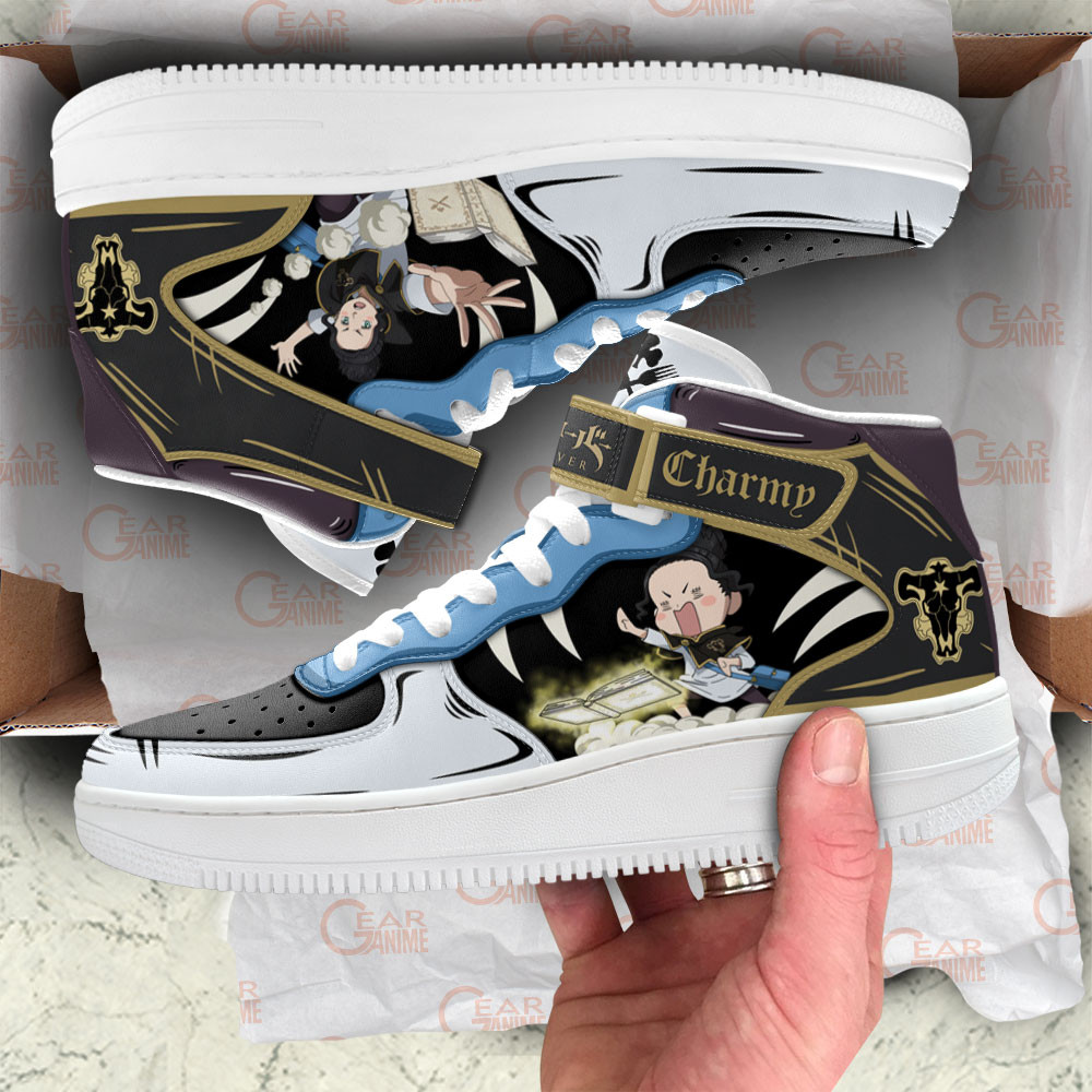Charmy Pappitson Sneakers Air Mid Custom Black Clover Anime Shoes