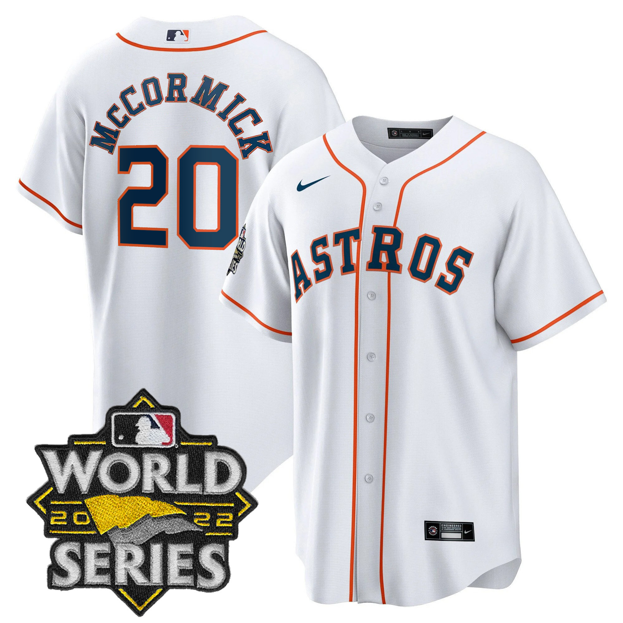 Chas McCormick Men's Houston Astros 2022 World Series Player Cool Home Jersey - All Stitched