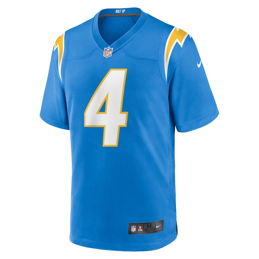 Chase Daniel 4 Los Angeles Chargers Game Stitched Jersey – Powder Blue