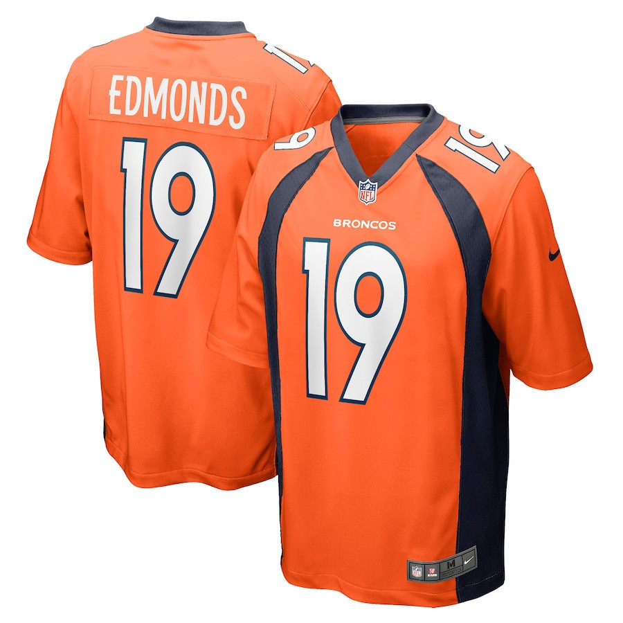 Chase Edmonds 19 Denver Broncos Game Player Stitched Jersey – Orange