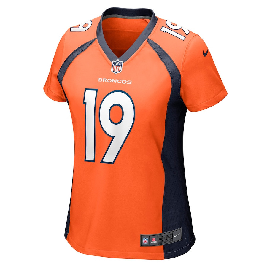 Chase Edmonds 19 Denver Broncos Women’s Game Player Stitched Jersey – Orange