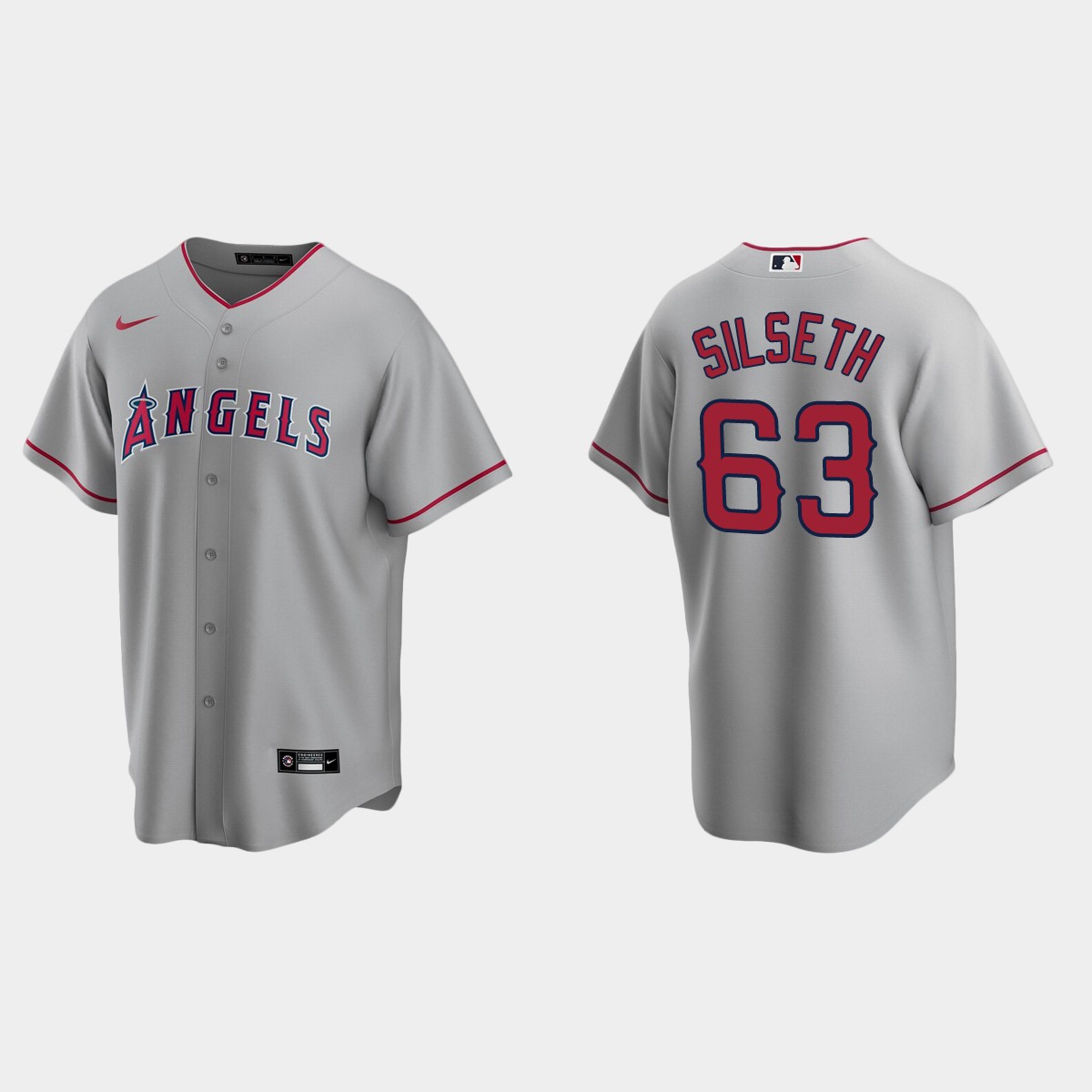 Chase Silseth Los Angeles Angels Road Jersey - Gray