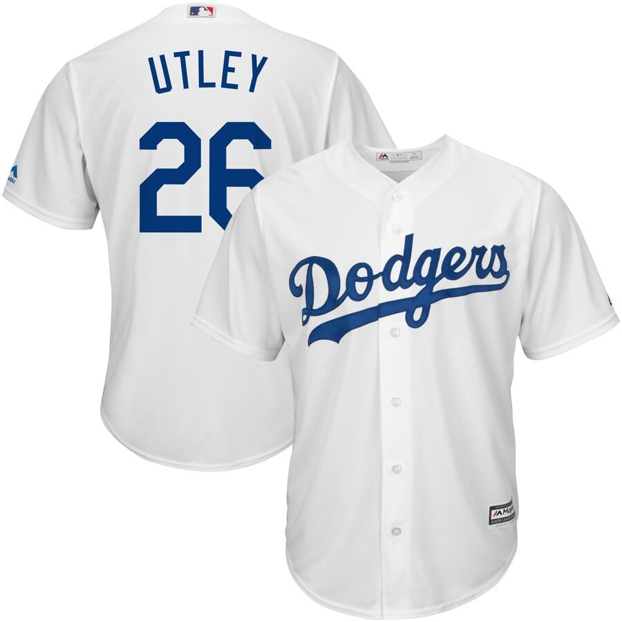 Chase Utley Los Angeles Dodgers Majestic Cool Base Player Stitched Jersey – White