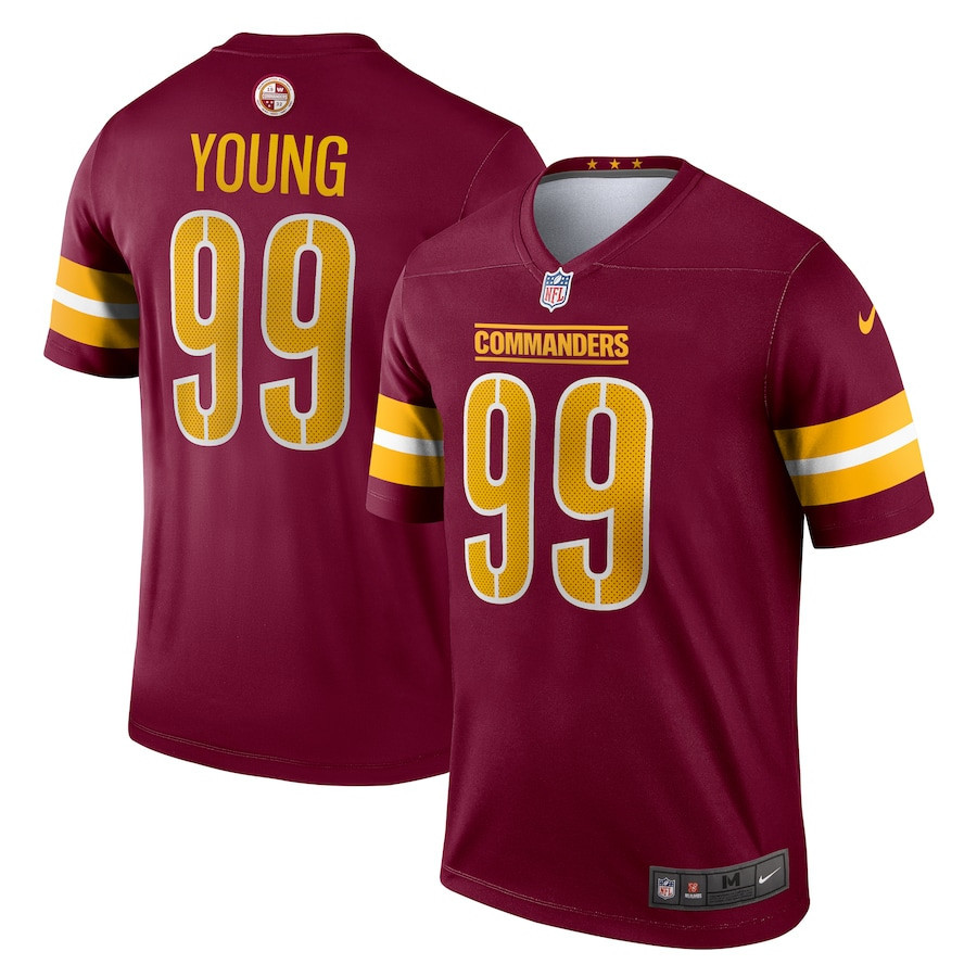 Chase Young 99 Washington Commanders Legend Stitched Jersey – Burgundy