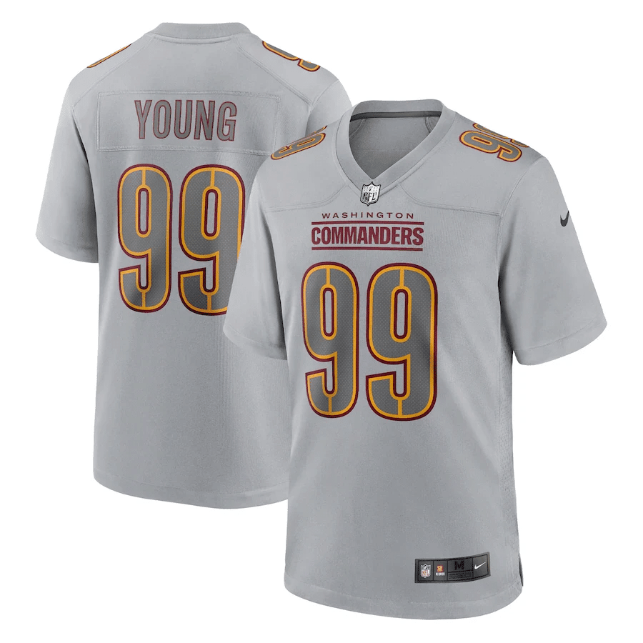 Chase Young 99 Washington Commanders Men Atmosphere Fashion Game Stitched Jersey – Gray