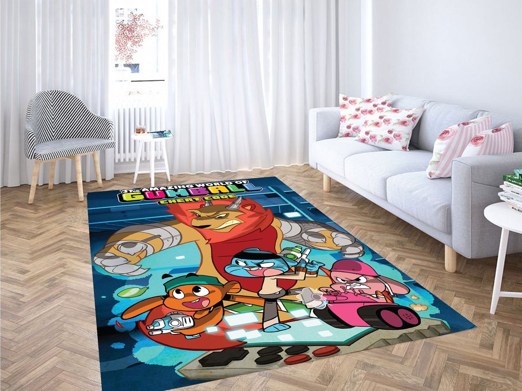 Cheat Code The Amazing World Of Gumball Living Room Modern Carpet Rectangle Rug