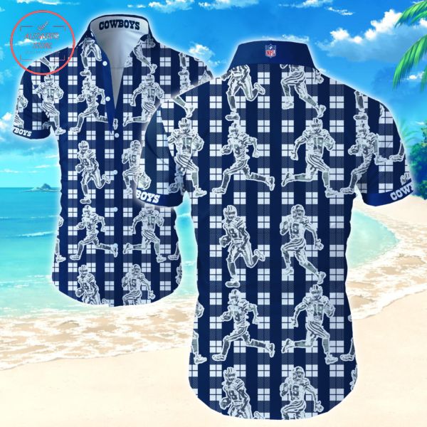 Checked Dallas Cowboys players Hawaiian Shirt