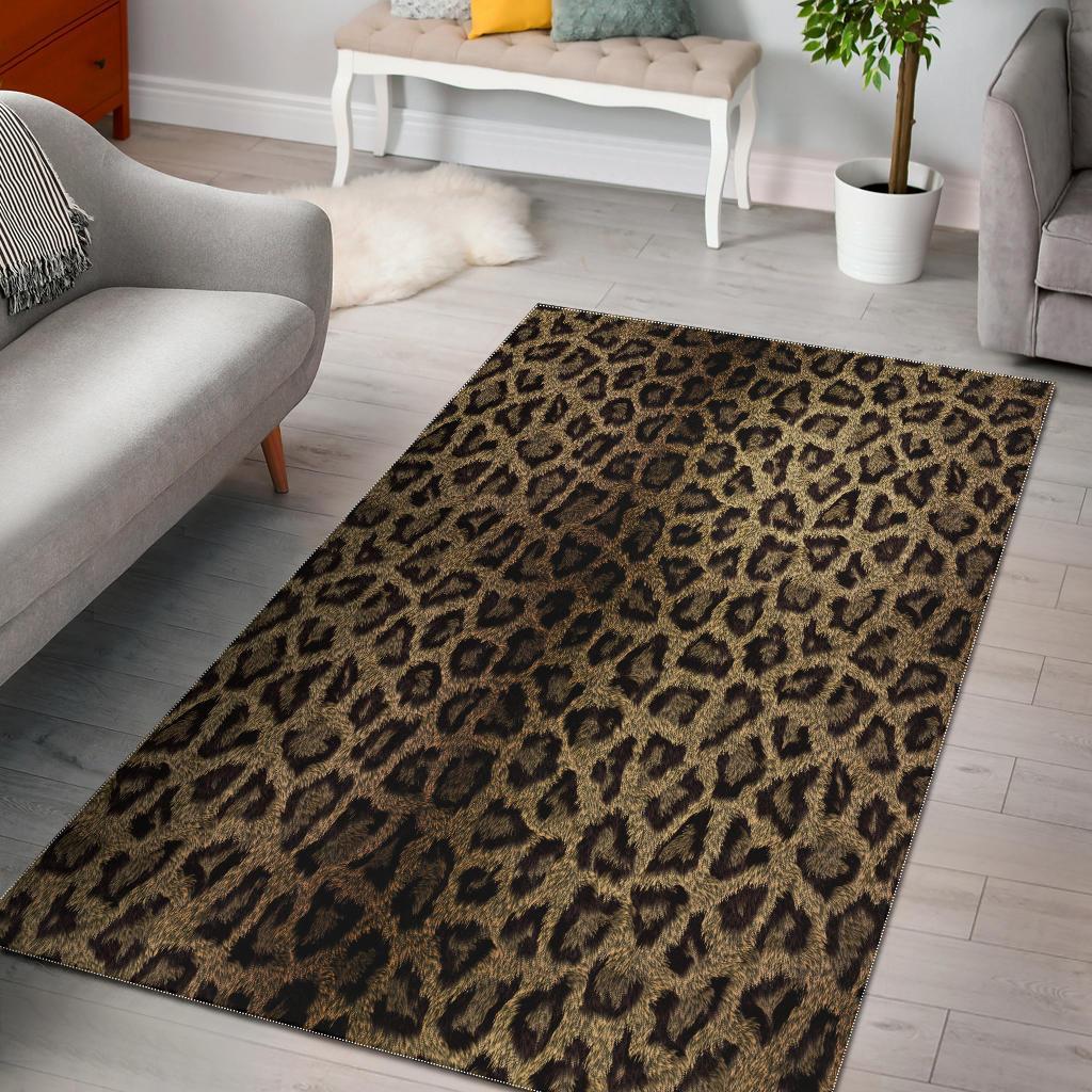 Cheetah Leopard Pattern Print Area Limited Edition Rectangle Rug