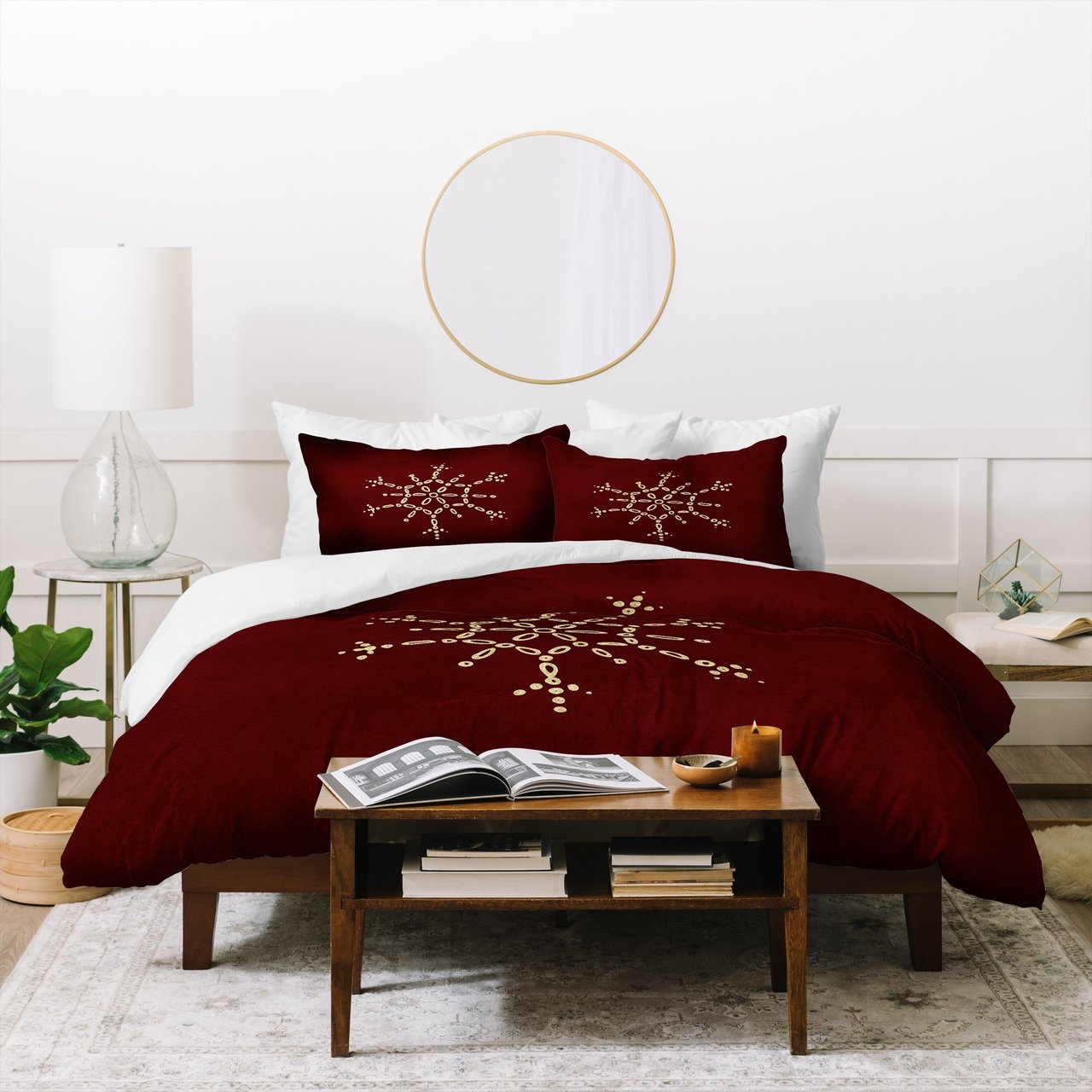 Chelsea Victoria Gold Snowflake No Duvet Cover Bedding Set