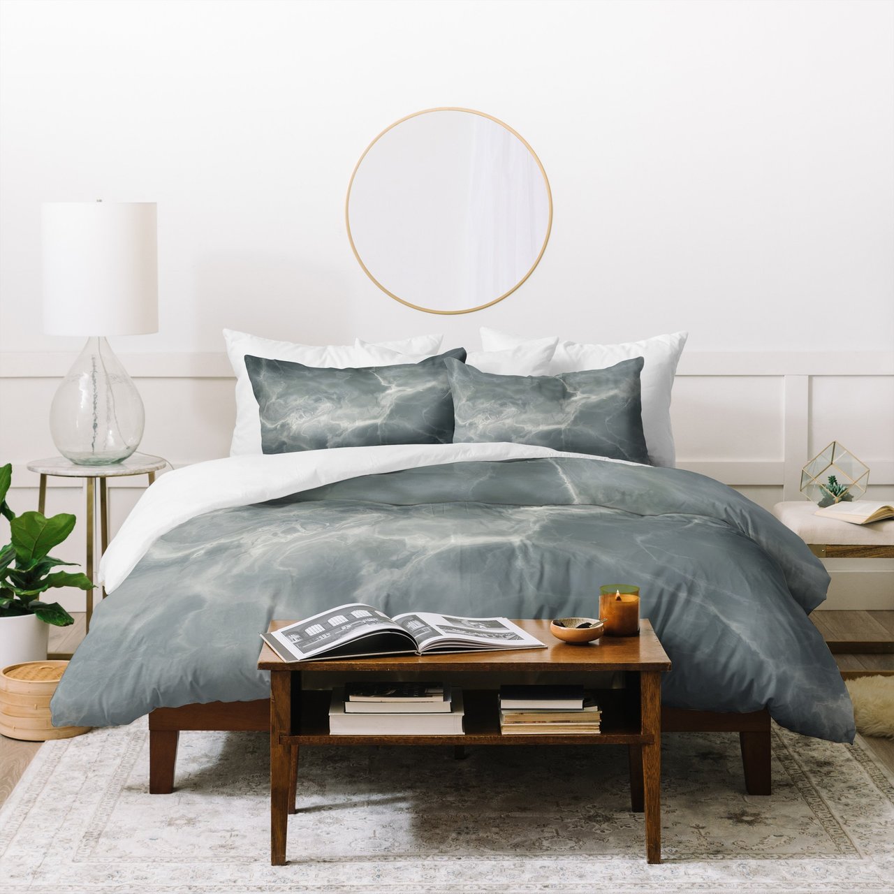 Chelsea Victoria Grey Marble Duvet Cover Bedding Set