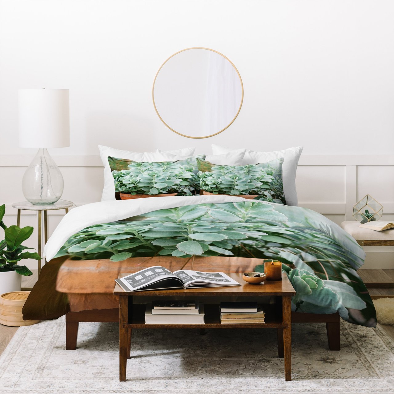 Chelsea Victoria Mint Green Succulent Duvet Cover Bedding Set