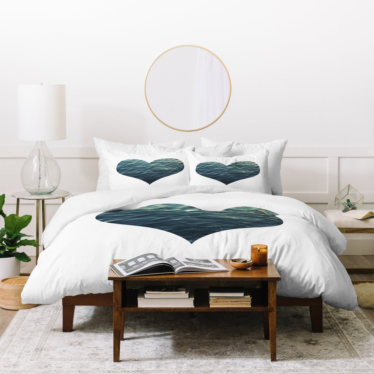 Chelsea Victoria Ocean Heart No Duvet Cover Bedding Set