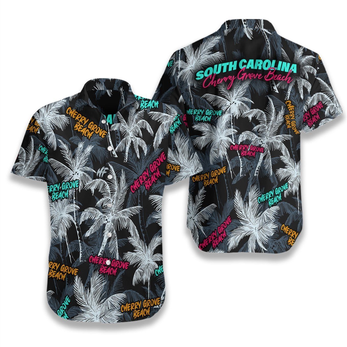 Cherry Grove Beach Coconut Tree Seamless Ez02 0307 Hawaiian Aloha Shirt Hawaiian Beach