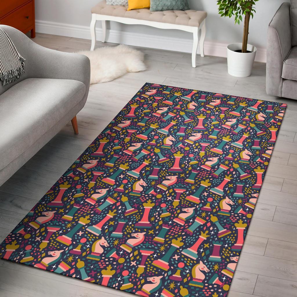 Chess Colorful Pattern Print Area Limited Edition Rectangle Rug
