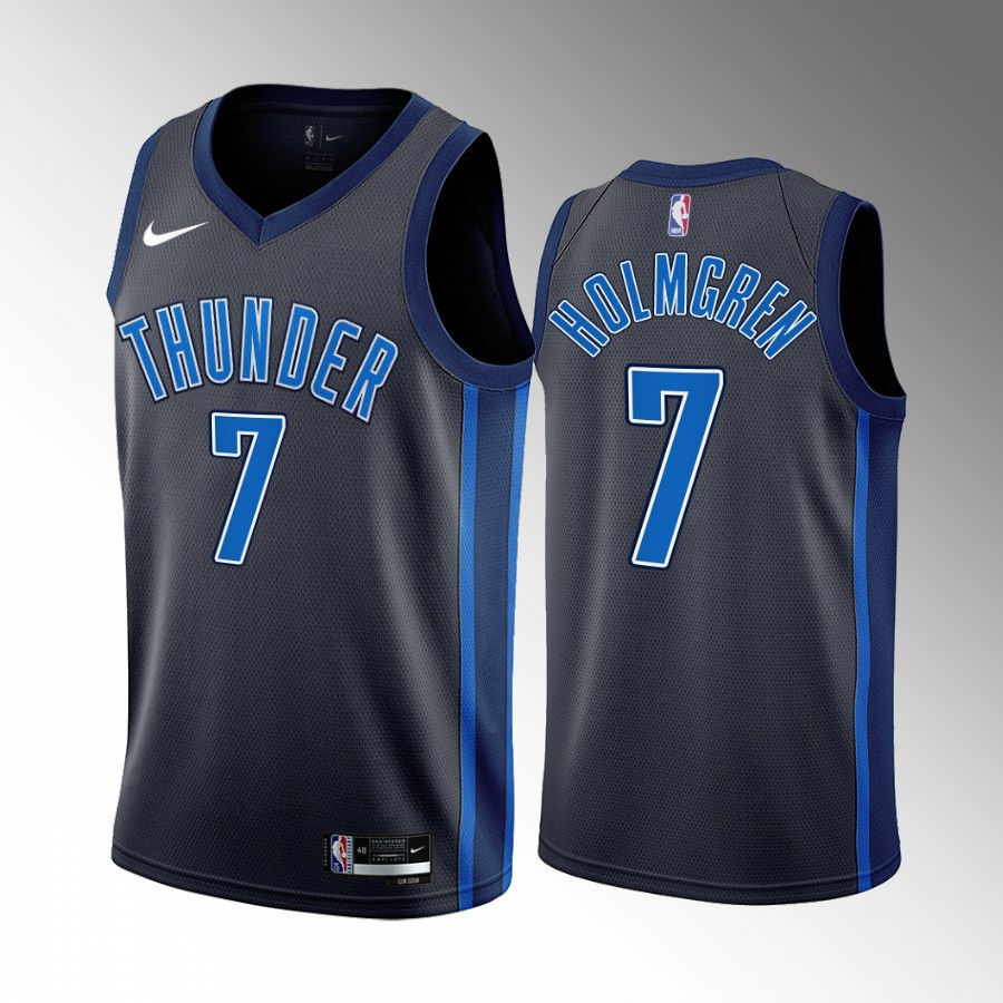 Chet Holmgren 7 2022-23 Oklahoma City Thunder Black City Edition Stitched Jersey