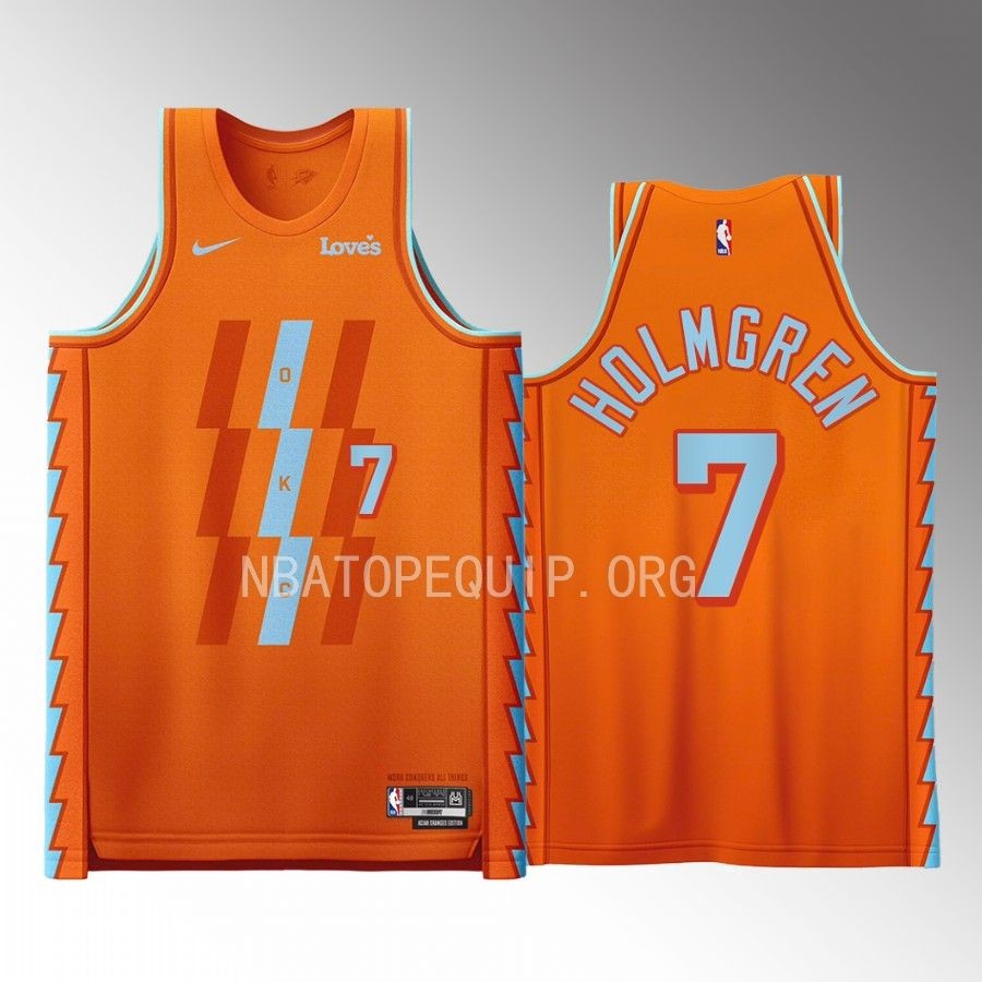 Chet Holmgren Oklahoma City Thunder Orange #7 Jersey Aician Oranges Edition Fashion