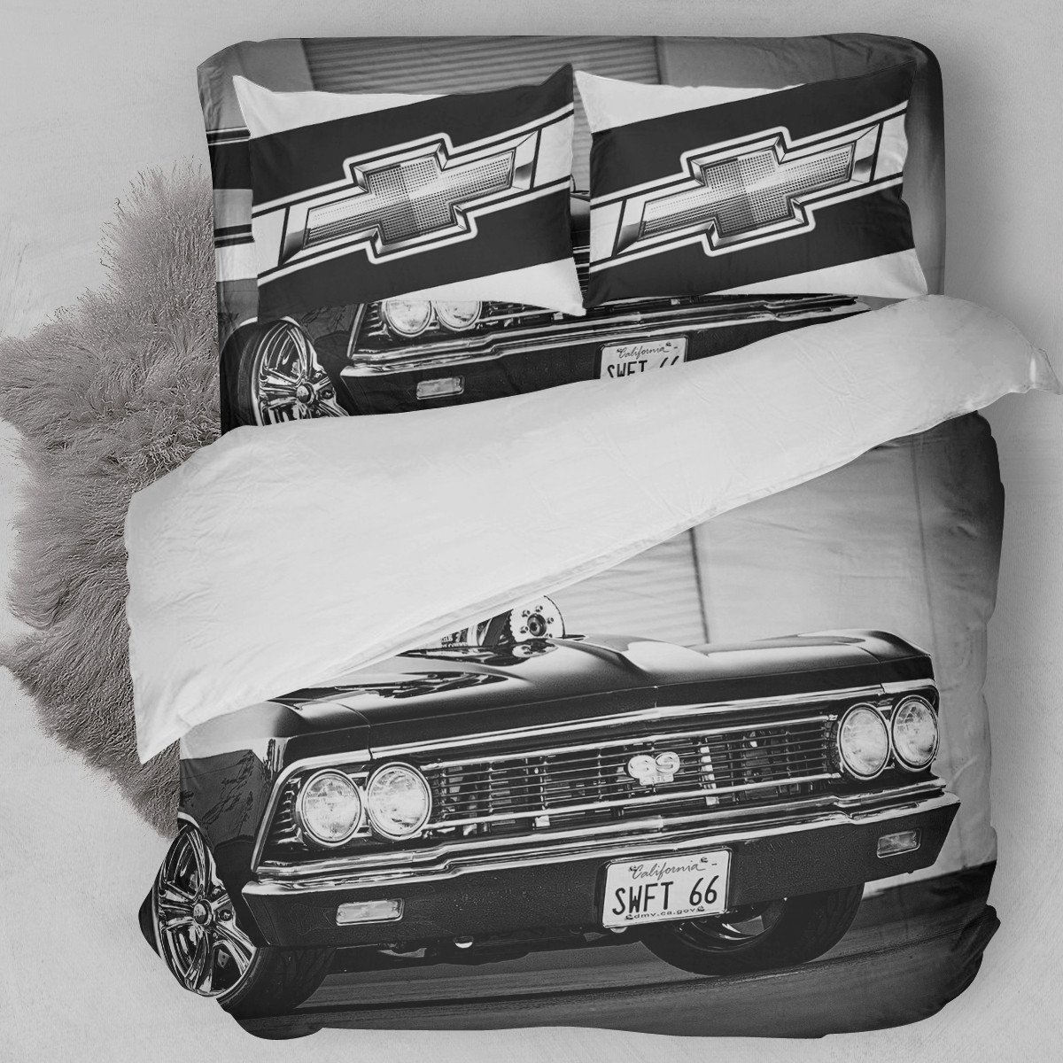 Chevrolet 1966 Ss Car Duvet Cover Bedding Set