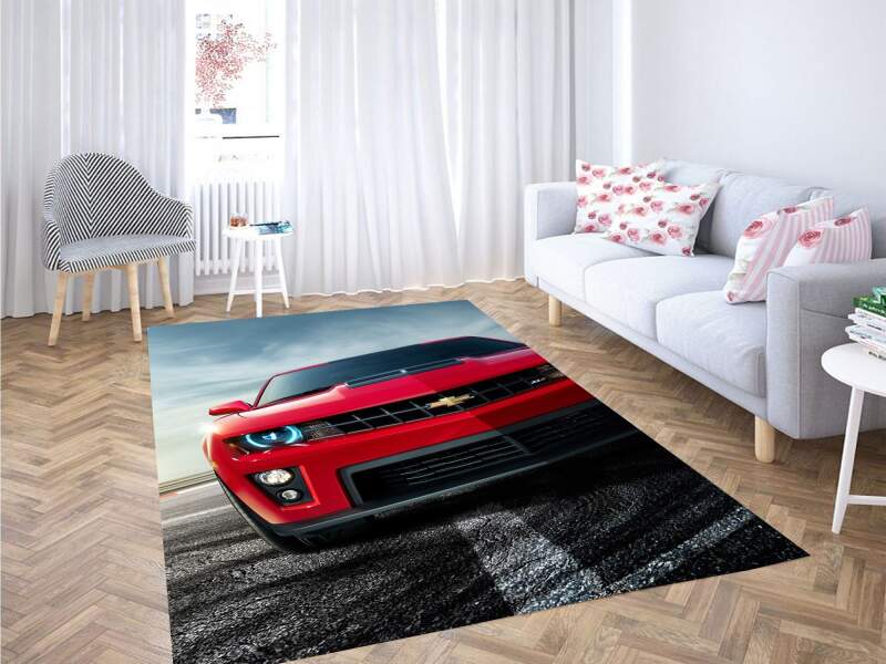 Chevrolet Red Car Carpet Rectangle Rug