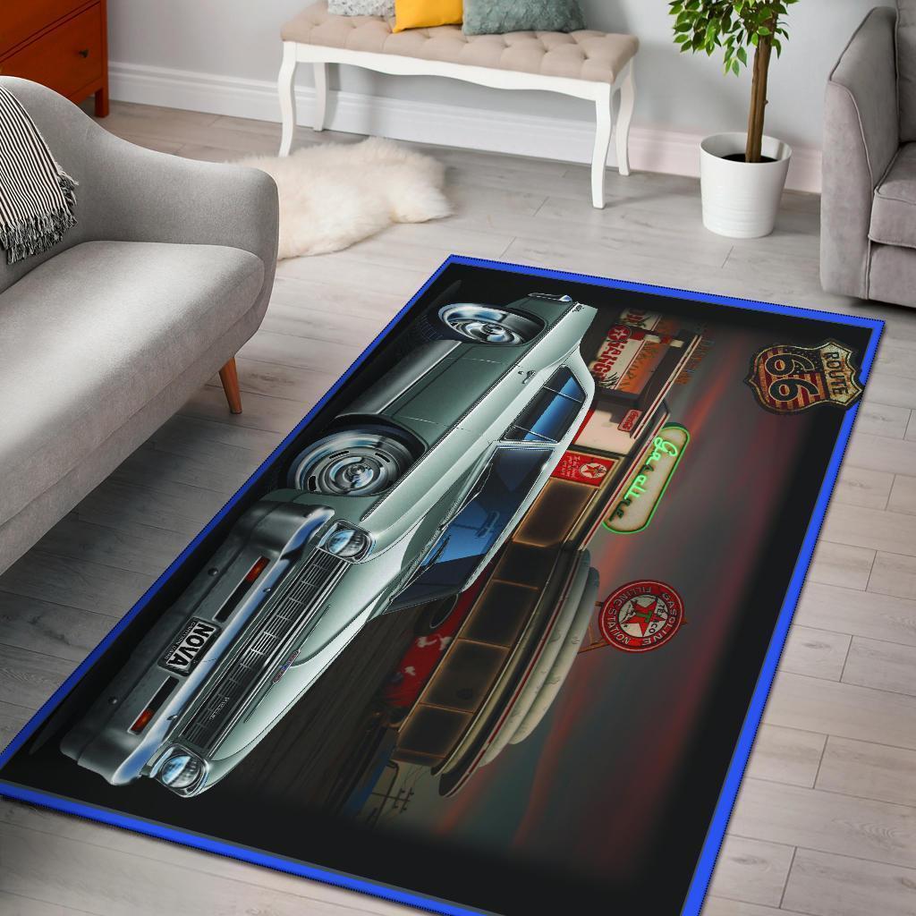 Chevy Nova Route Area Rectangle Rug