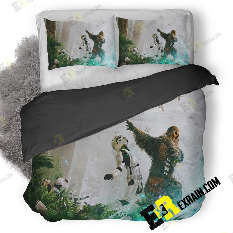 Chewbacca Vs Stormtrooper Star Wars Episode Vi Return Of The Jedi On 3D Customized Duvet Cover Bedding Set