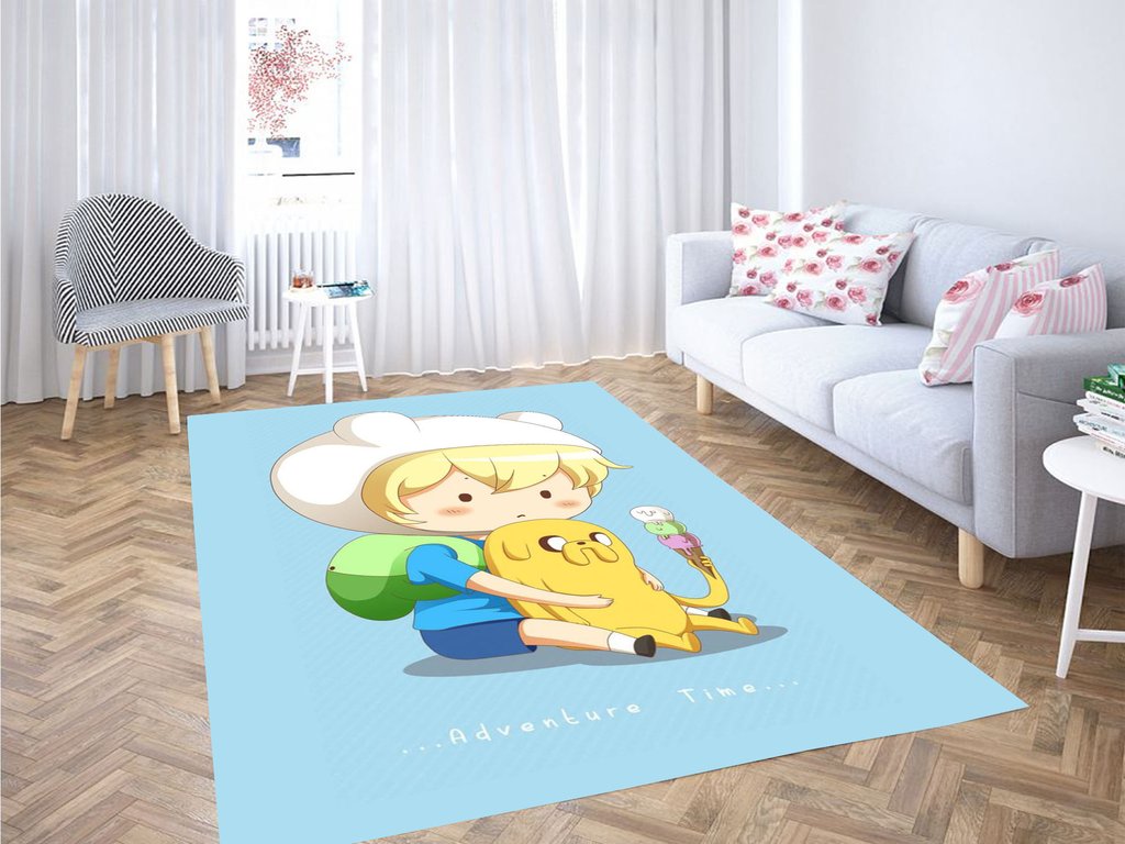 Chibi Adventure Time Living Room Modern Carpet Rectangle Rug
