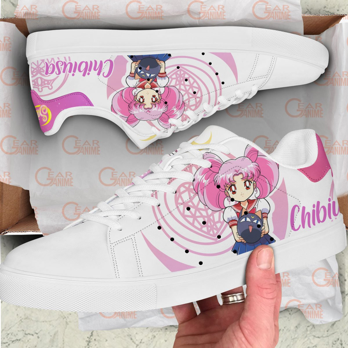 Chibiusa Tsukino Chibi Moon Skate Sneakers Custom Anime Sailor Shoes
