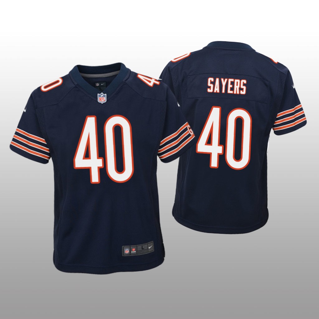 Chicago Bears #40 Navy Gale Sayers Game Jersey – Youth