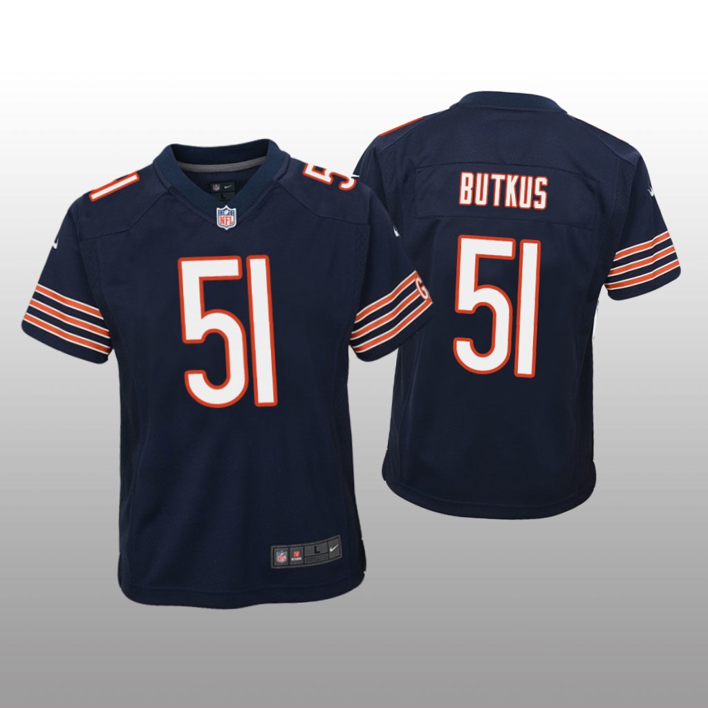 Chicago Bears #51 Navy Dick Butkus Game Jersey – Youth