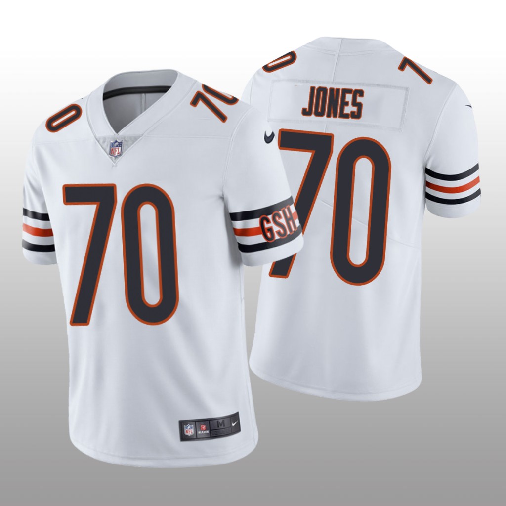 Chicago Bears Braxton Jones White Jersey Vapor Limited - Men's