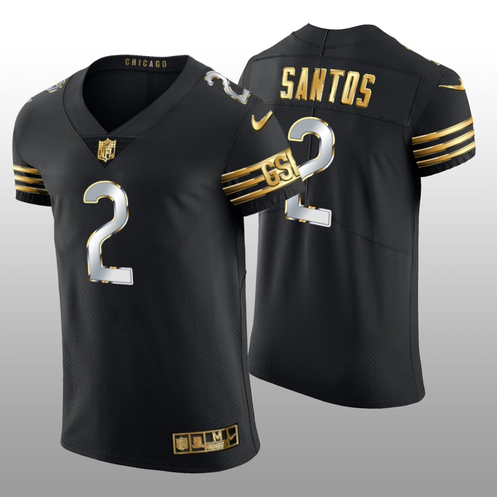 Chicago Bears Cairo Santos Black Vapor Elite Jersey Golden Edition Men's
