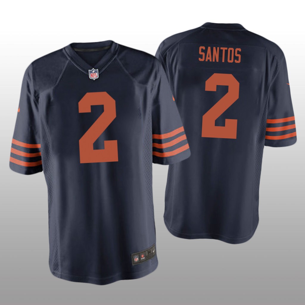 Chicago Bears Cairo Santos Navy Jersey Throwback Game - Men's