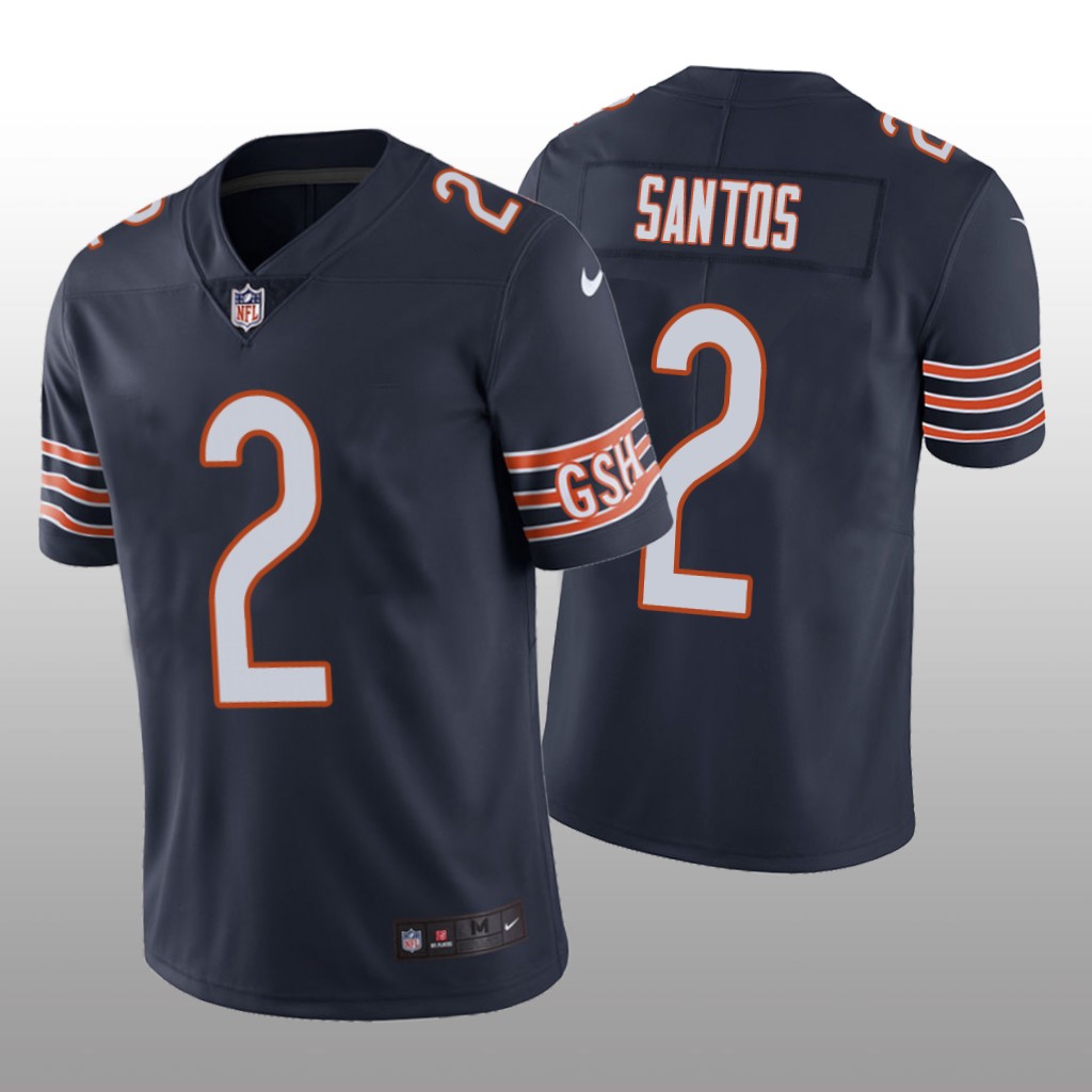 Chicago Bears Cairo Santos Navy Jersey Vapor Limited - Men's