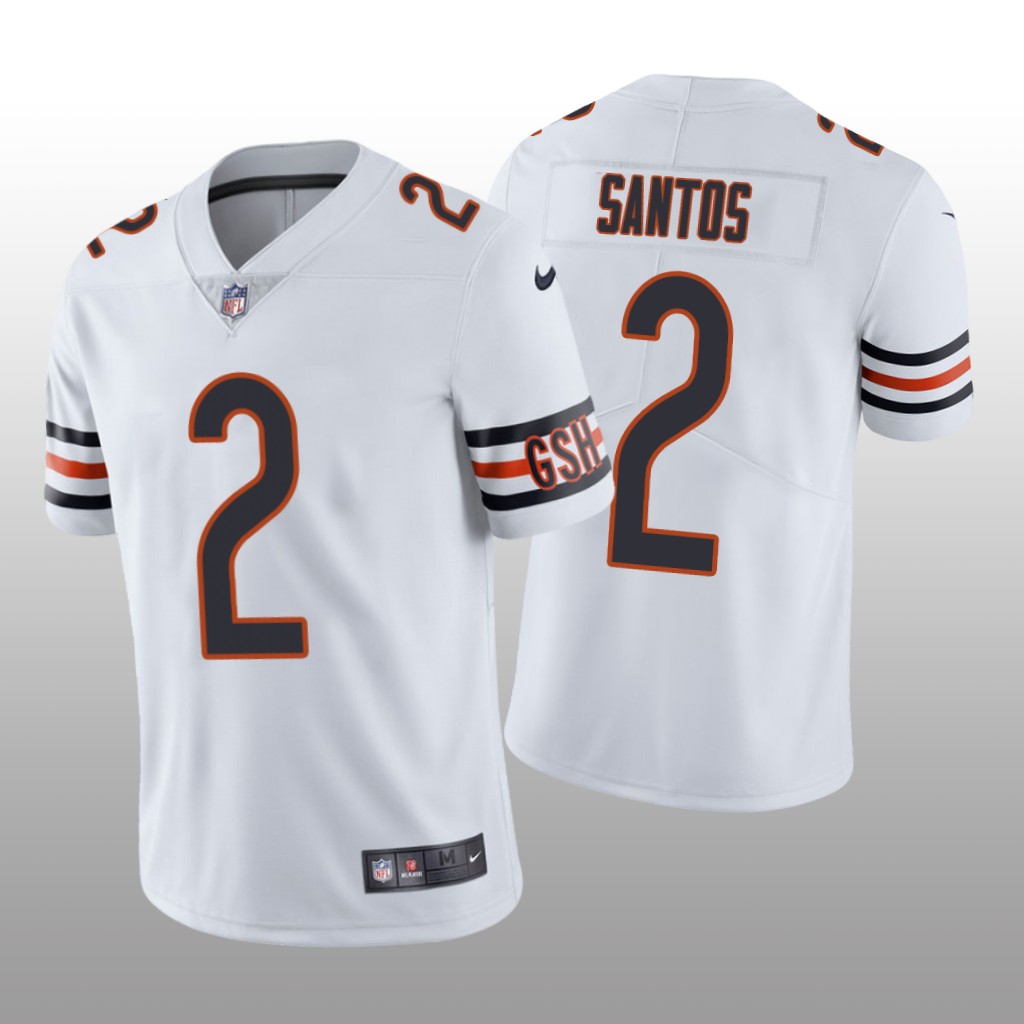 Chicago Bears Cairo Santos White Jersey Vapor Limited - Men's