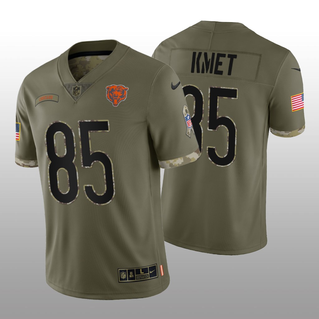 Chicago Bears Cole Kmet Olive Limited Jersey 2022 Salute To Service - Men's