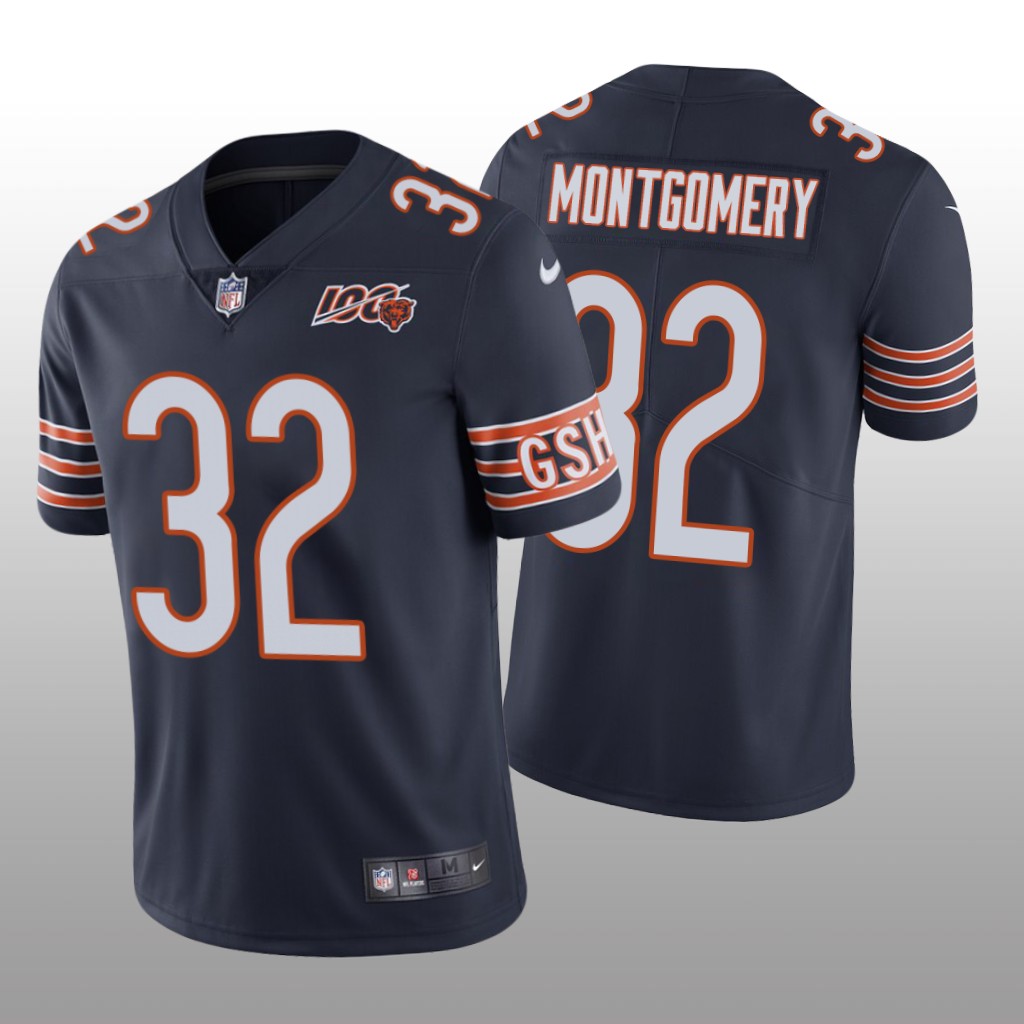 Chicago Bears David Montgomery Navy Limited Jersey 100th Season - Men's