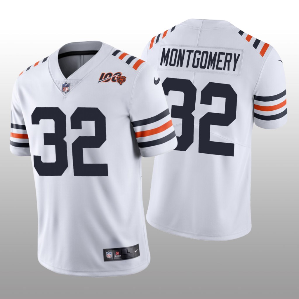 Chicago Bears David Montgomery White Alternate Classic Limited Jersey 100th Season - Men's