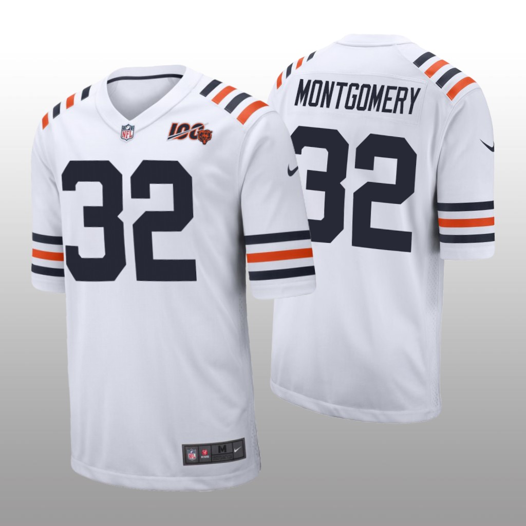 Chicago Bears David Montgomery White Classic Jersey 100th Season - Men's