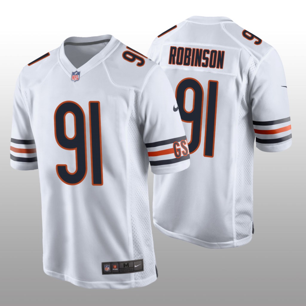 Chicago Bears Dominique Robinson White Jersey Game - Men's