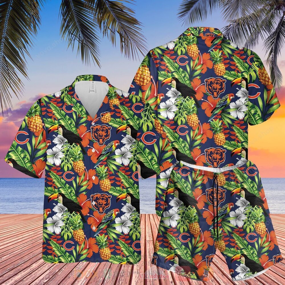 Chicago Bears Green Hawaiian Shirt