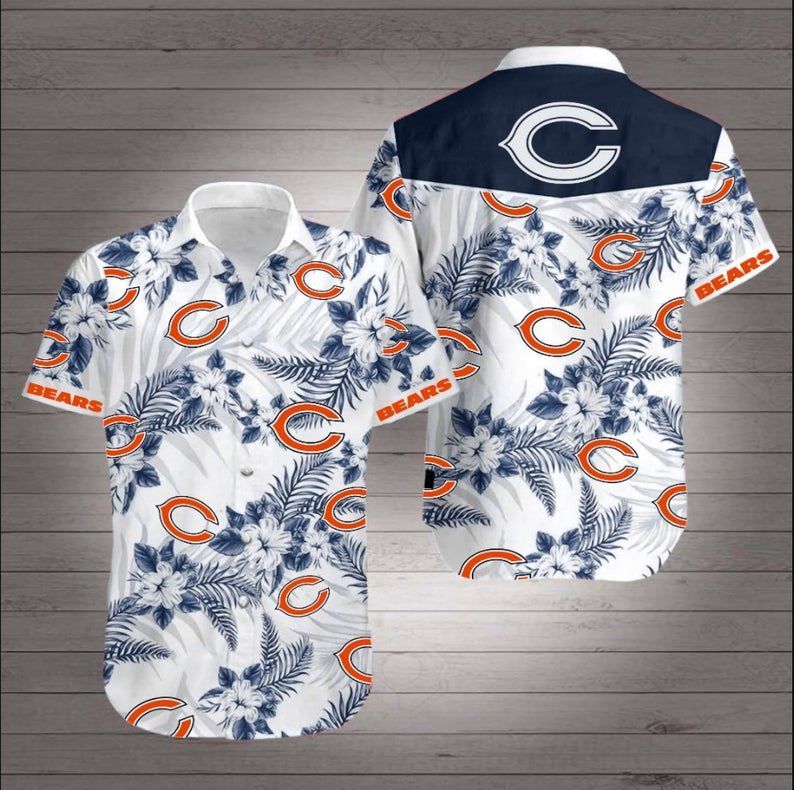 Chicago Bears Hibicus NFL – Premium Hawaiian Shirt – Gift For Sports Lovers