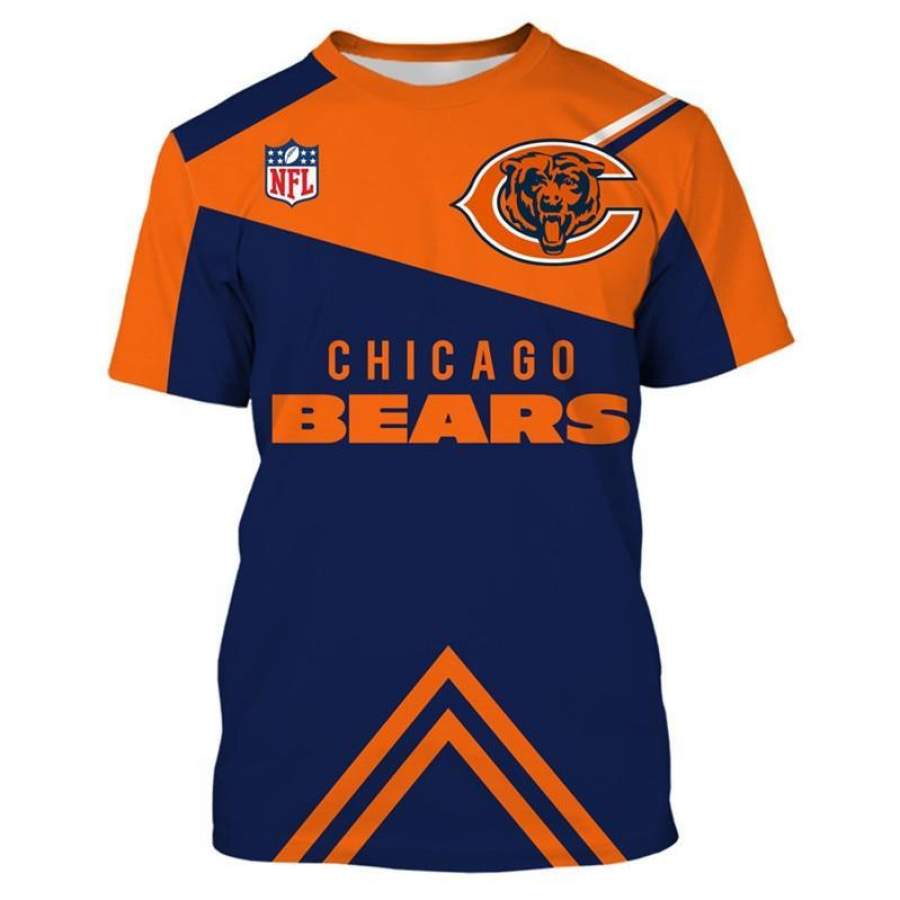 Chicago Bears Men’S T T-Shirt 3D All Over Prints Short Sleeve O Neck For Fans