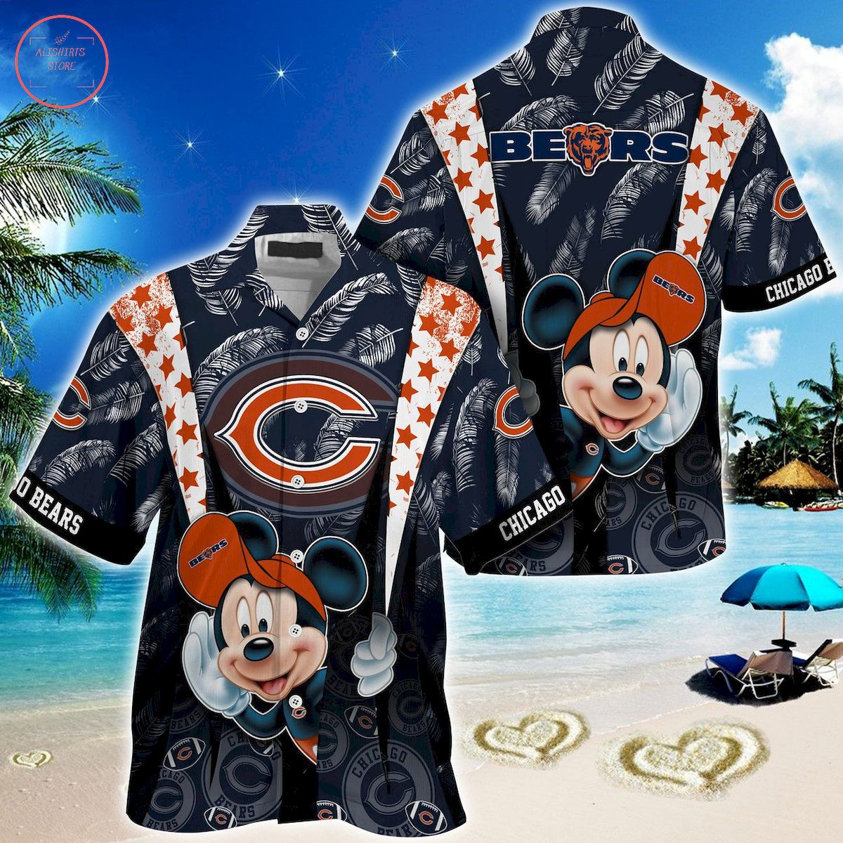 Chicago Bears Mickey Mouse Ball Hawaiian Shirt