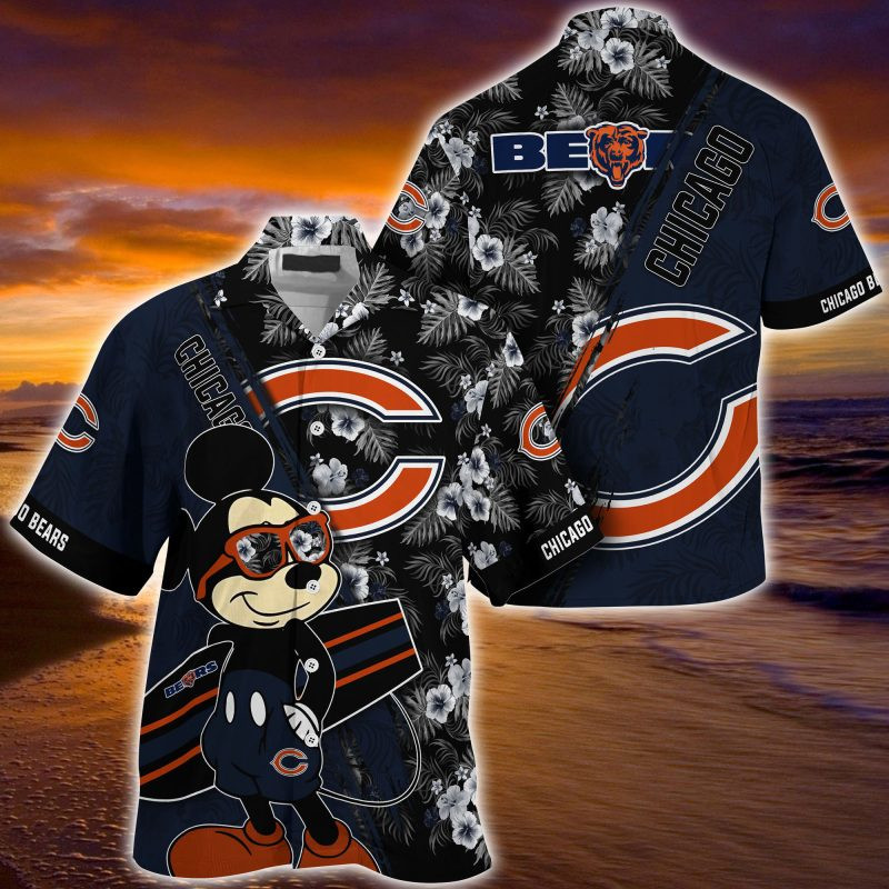 Chicago Bears NFL Summer – Hawaii Shirt For This Season – Gift For Sport Lovers Mickey And Floral Pattern