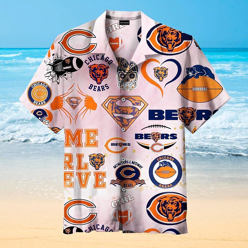 Chicago Bears Sign Art NFL – Premium Hawaiian Shirt – Gift For Sports Lovers