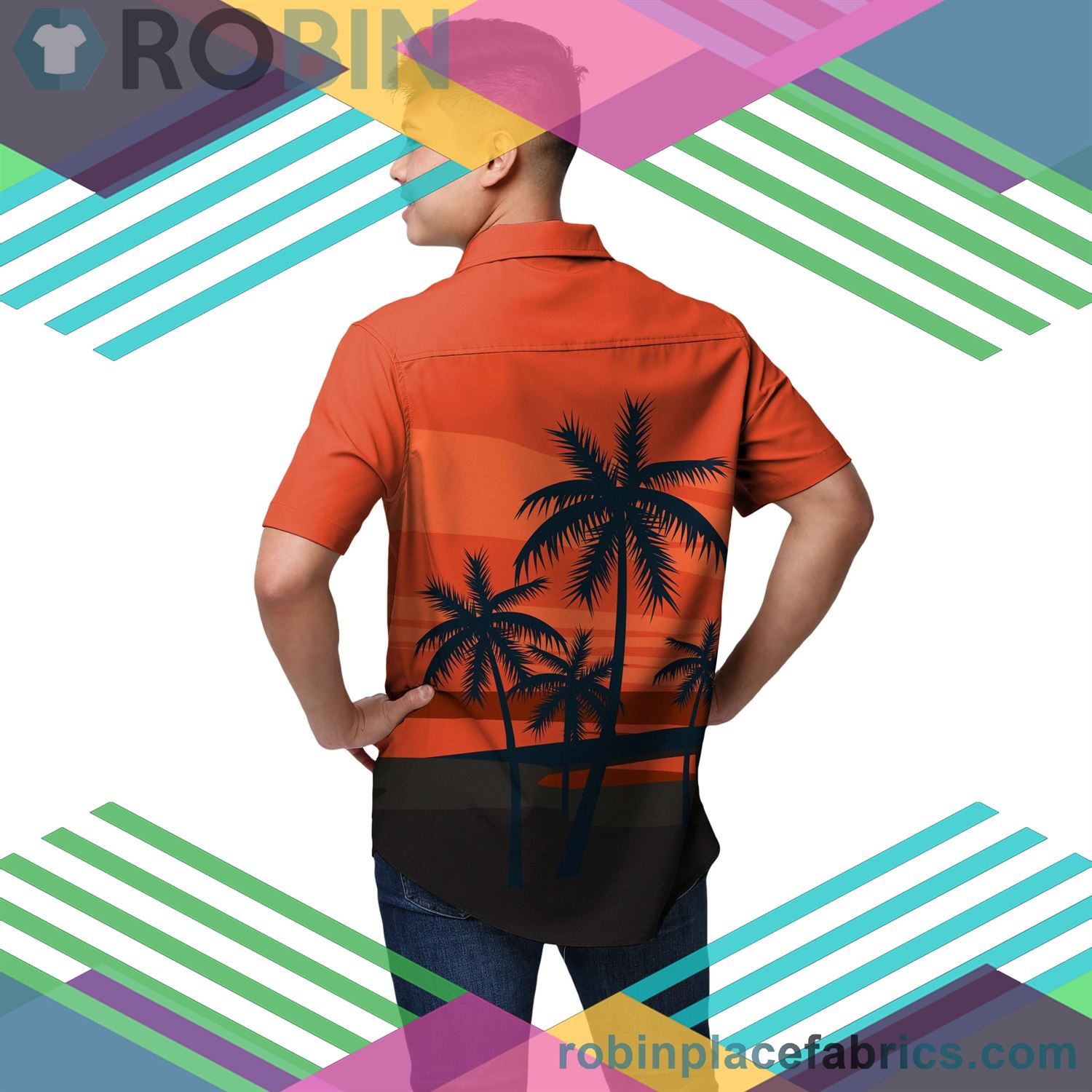 Chicago Bears Sunset Up Hawaiian Shirt
