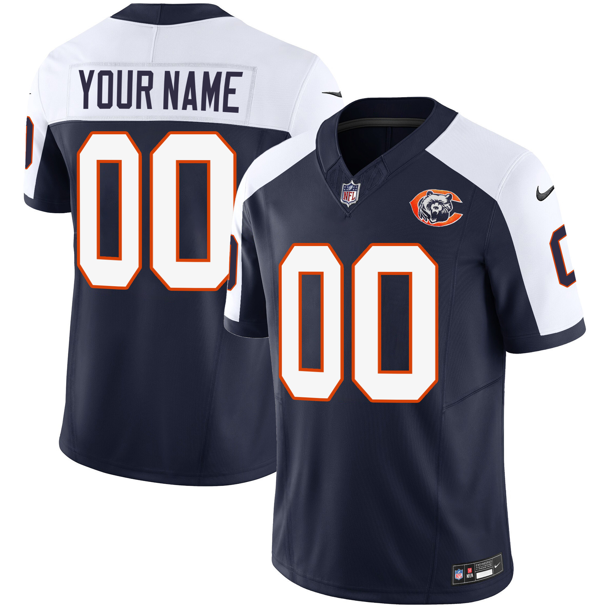 Chicago Bears Throwback Vapor Custom Alternate Jersey - All Stitched 