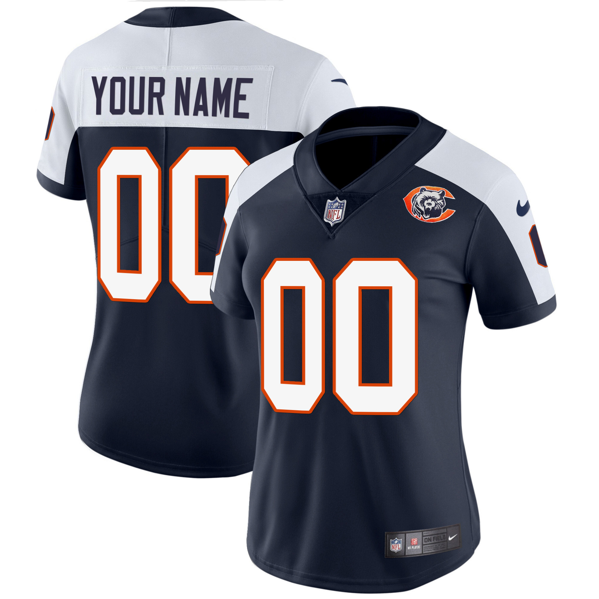 Chicago Bears Throwback Vapor Custom Alternate Jersey - All Stitched 