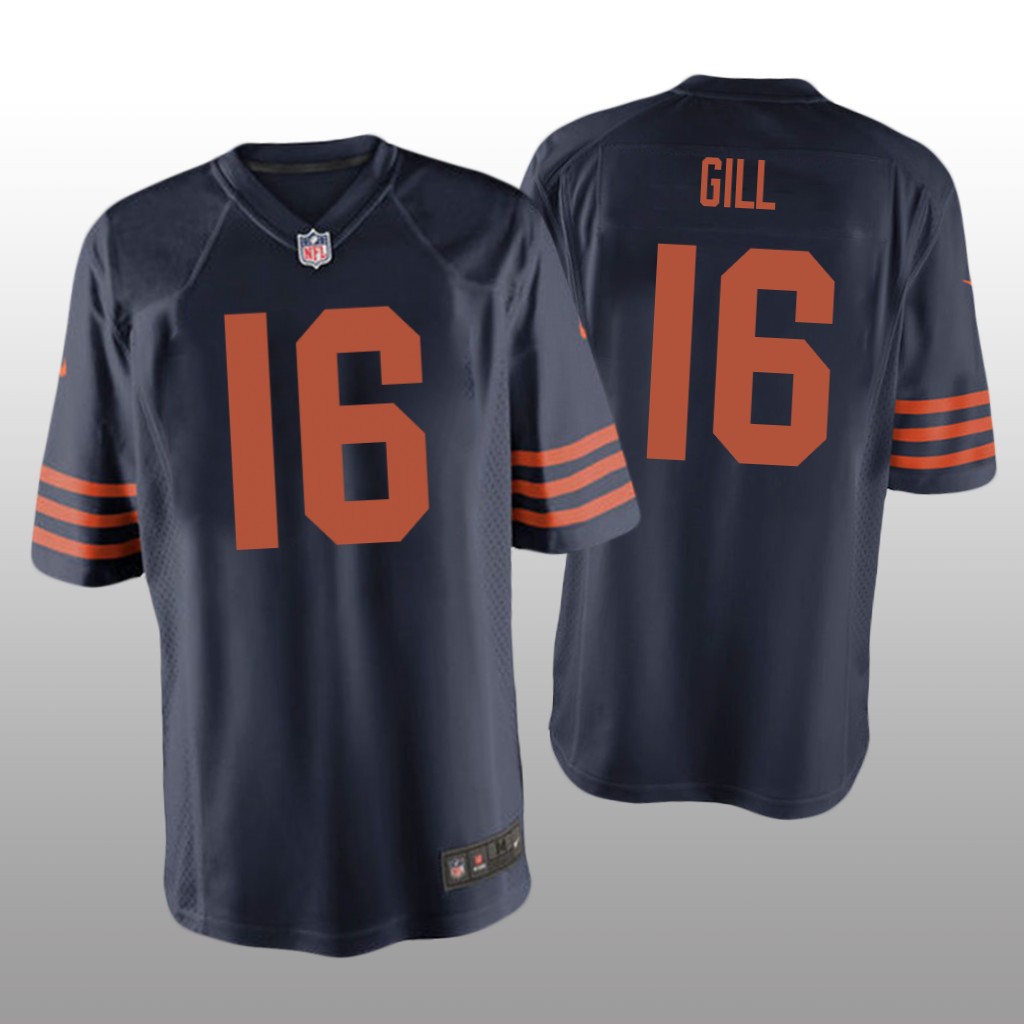 Chicago Bears Trenton Gill Navy Jersey Throwback Game - Men's